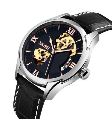 China Water Resistant Skmei 9223 Automatic Men Watch Original Mechanical Watch Factory Elegant Leather Man Automatic Watches for sale