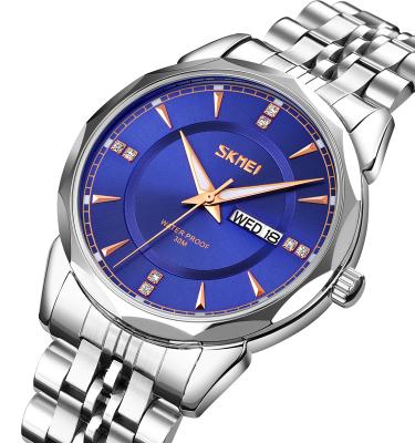 China skmei men's quartz wristwatch 9268 face quartz watch stainless steel 3atm Japan mov't clean watch day/date for sale