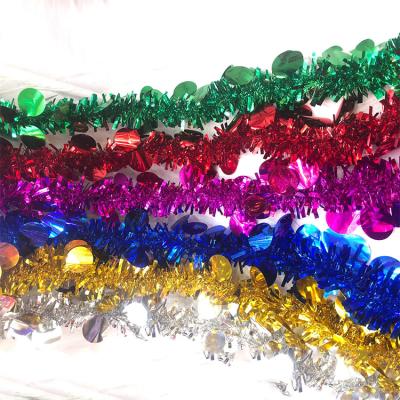 China Eco-friendly Tinsel Garland Thick Shiny Sparkly Christmas Tree Ornaments Party Ceiling Hanging Decorations for sale