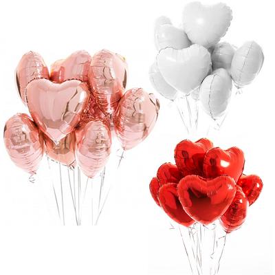 China 10pcs Rose Gold Heart Foil Balloons Confetti Latex Multi Romance Birthday Balloons Birthday Party Decorations for sale