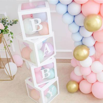 China Newest Transparent Happy Birthday Balloon Box Baby Shower Boy Girl Birthday Party Themes Decoration Supplies for sale