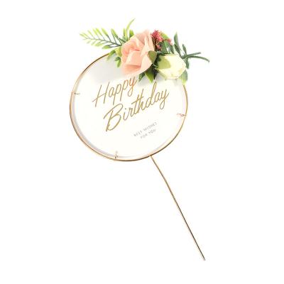 China Transparent Acrylic Cake Topper Baby Shower Topper Flowers Decoration Birthday Party LED Cake Toppers Cake Topper for sale