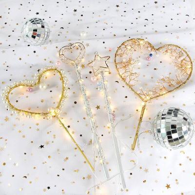 China Wholesale Happy Cake Topper Cake Topper Baking Decoration Peach Heart Cake Topper2.5cm Crystal Pearl Diamond Valentine Day Birthday Glitter for sale