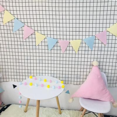 China 100% brand new and high quality. Wedding Bunting Colorful Felt Garland Flags Party Decoration Supplies 12 Flags 17cm Birthday Pennant Baby Shower Banner Garlands for sale