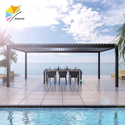 China Easily Assembled Easily Assemble Adjustable Gazebo Patio Tent Roof Gardening Aluminum Louvered Pergola for sale