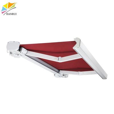 China Anti-UV Full Tubular Retractable Cassette Awnings Outdoor Motor Sun Shade With LED for sale