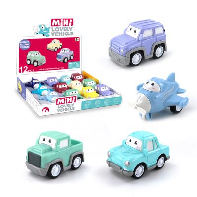 China Pull Back Car Newest Diecast Model Toy Vehicles Kids Mini Cartoon Slide Car Gift Toys 12PCS Pull Back Car Toy for sale