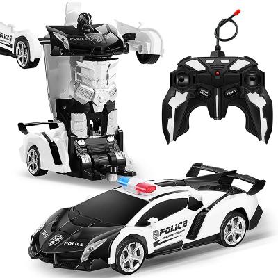 China Deformable Electric Car for Kids with 478-Police Car-1 1:18 Remote Control RC Wireless Transformation Car for sale