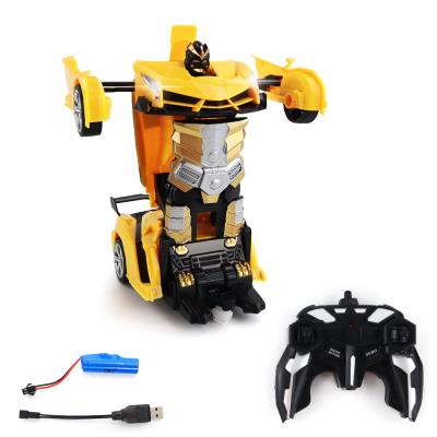 China Deformable Trending Products 2022 New Arrivals Transformation Car 477 1:18 Yellow-2 2.4G Deformation Robot Car Toys for sale