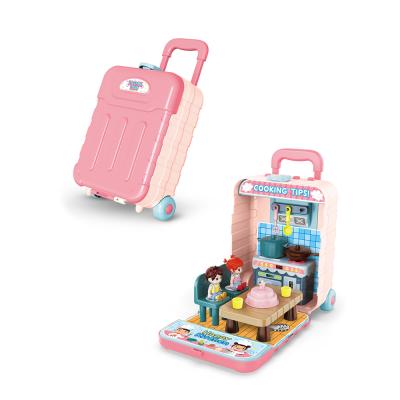 China Factory direct supply 3+ good plastic suitcase kids kitchen set super interesting toy pretend play for sale