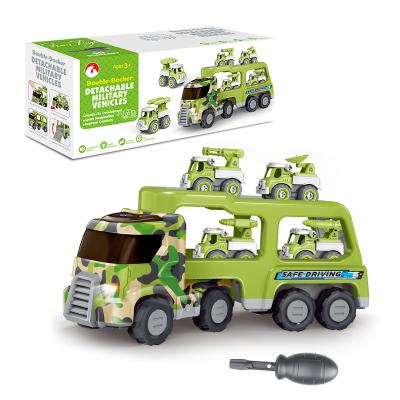 China Children's Electric Car Toy Truck Friction Toy Vehicles with Noise Carrier and Light Truck Cars Set Toys for sale