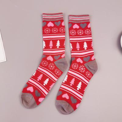 China New Winter Warm Christmas QUICK DRY Thicken Pattern Fuzzy Floor Socks For Women Sleep Slippers Socks for sale