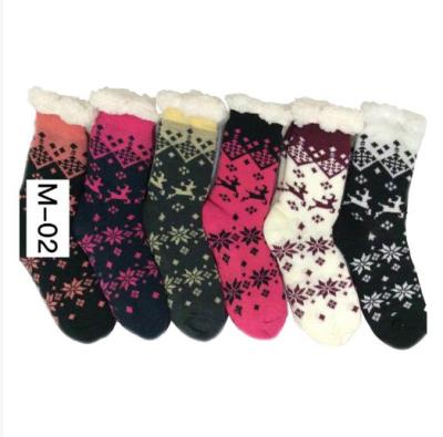 China Coral Velvet Anti-Slip Fuzzy Sleep Tube Socks Sweat-Absorbent Anti-Slip Winter Sleep Support Floor for sale