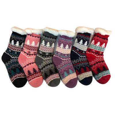 China Autumn and winter tube snow anti-skid adult warm socks and velvet thickening men and women shape solid color floor socks for sale