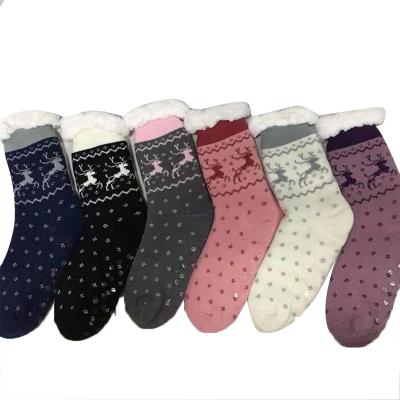 China Anti-slip Woolen Women's Cashmere Hex Socks Thick Soft Velor Floor Bangs Warm In The Tube Snow Socks for sale