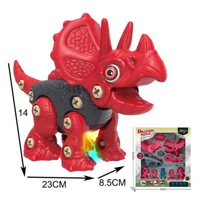 China Tending Toys 2021 Wholesale Electric Diy Disassemble Dinosaur With Lightweight Drill Tool Sound Assembly For Kids Toys 26*6.5*28.5cm for sale