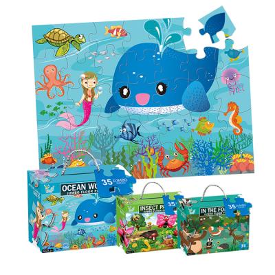 China Wholesale Jigsaw Puzzle Jigsaw Toy Educational Toys 2021 Piece 35pcs Child Game Whale Big Size Giant Jumbo Floor Jigsaw Puzzle for sale