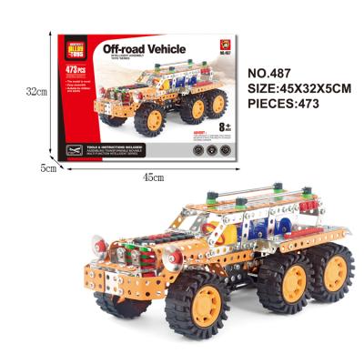 China Educational Toys Hot Sale 473PCS Metal Puzzle Diy Truck Model Assemble Toy for sale