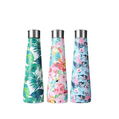 China New DTK Shape 500ml Double Wall Stainless Steel Stocked Water Bottle For Travel Drinking for sale