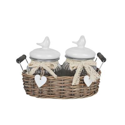 China DTK New Group Stocked Handmade Kitchen Storage Basket With Storage Two Pot Set for sale