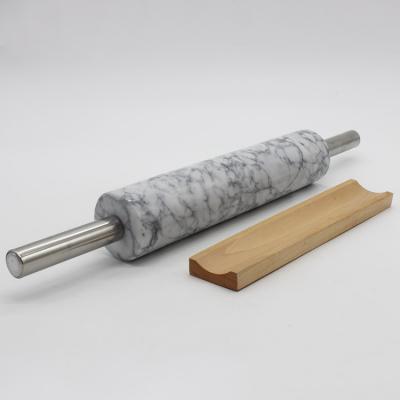 China New Dtk Sustainable Low Price Guaranteed Quality Rolling Pin Natural White Marble Rolling Pin for sale