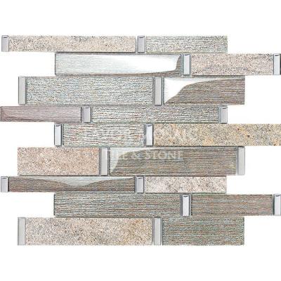 China BrickCrystal CLASSIC Glass Mosaic Tile Random Glass Mosaic Stone Mix Backsplash Glass Mosaic Tiles for sale