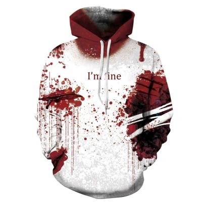 China Unisex Hoodies Binmer Mens Women I'm Fine Halloween Sweatshirt Long Sleeve Casual Hooded Pullover Tops for sale