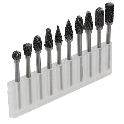 China YANXUAN 10 Pieces 3mm Tungsten Carbide Rotary Files Burrs Set,Double Cut Rotary Tools for Woodworking Bit for sale