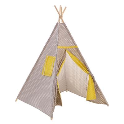 China Toy Diy Inside Play Dream Soft Foldable Yellow Durable Tent Kid Teepee For Child for sale