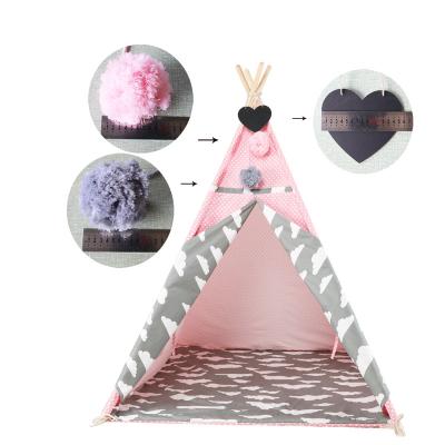 China Soft Design Kids Teepee Kids Toy Four Poles Pink Kids Play Indoor Tents For Boys for sale