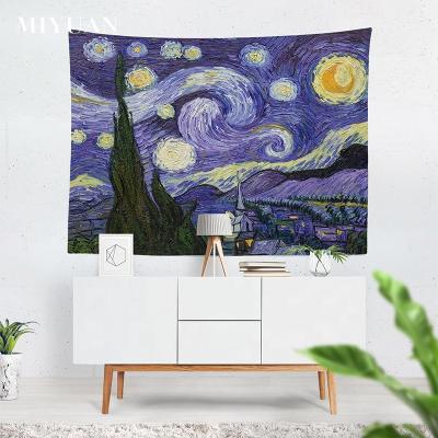 China Modern Custom Digital Printing Hanging Foreign Trade eBay Amazon Van Gogh Oil Painting Cloth Selling Decorative Wall Hanging Tapestry for sale