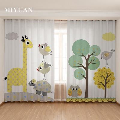 China Lovely couple curtain blackout cat curtain hole creative shading free installation Nordic simple bedroom small fresh personality for sale