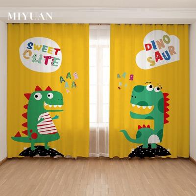 China Blackout Wholesale Kids Room Curtain Cartoon Dinosaur Printed Boys Girls Bedroom Ready Made Curtains for sale