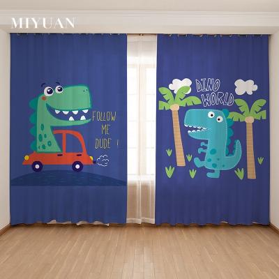 China Custom Blackout Cartoon Cute Dinosaur Pattern Printed Boys And Girls Bedroom Curtain Custom Kids Room Curtain for sale