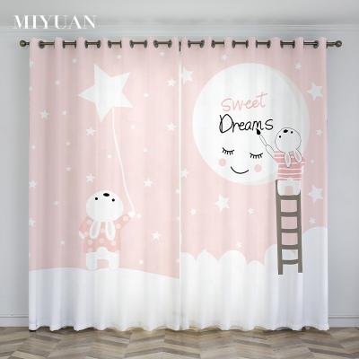 China Blackout Cartoon Rabbits Eco-Friendly Stars Printed Curtains For Living Room Kids Bedroom Window Home Decoration Drapes for sale