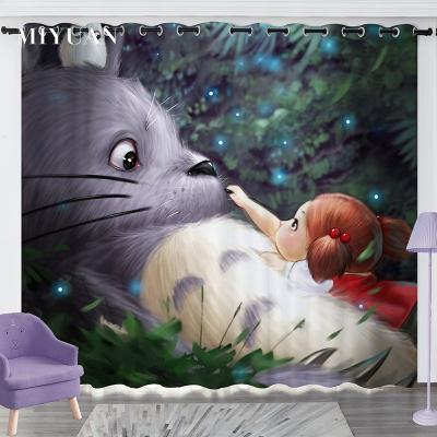 China Cute Blackout Cat 3D Printed Curtains For Living Room Factory Animals Privacy Curtain For Bedroom Cartoon Kids Curtains For Boys Girls for sale