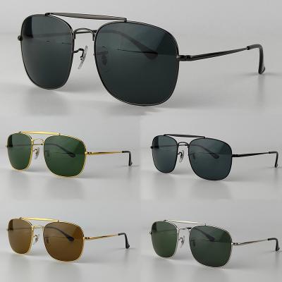 China Fashion Sunglasses Brand Designer 3560 Sunglasses Men Women Glass lens Alloy Frame Custom logo  UV400 Fashion Driving Fishing Sun Glasses for sale