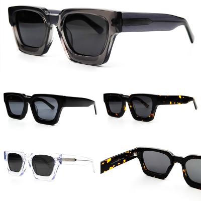 China Fashion Sunglasses Luxury Brand Designer Sunglasses for Men and Women Custom logoThick Acetate Frame Polarized lens   Square Sun Glasses for sale