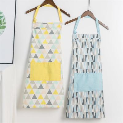 China Creative Style Poly-cotton Patterns Apron Geometric Kitchen Adult Apron Baked Easy To Dry Home Single-Layer Clothing Apron Makers for sale