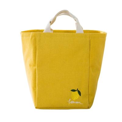 China Waterproof Nordic Multifunctional Portable Pure Color Bag Cotton Cloth Picnic Insulation Box Lunch Cooler Bag for sale