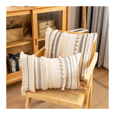 China Morocco Anti-Static Bohemian Cotton Tufted Neutral Home Decor Cushion Covers Checkerboard Bed Blankets for sale