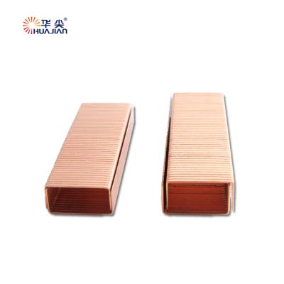 China Staples 17Ga Flat Copper Industrial Cardboard Closing Staples 15mm Staples for sale