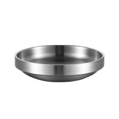 China Double-Layer Steel Plate Steel Plate Soup Kimchi Bowl Stainless Steel Korean Snacks Side Dish Viable Cold Dishes And Dishes For BBQ, Restaurant for sale