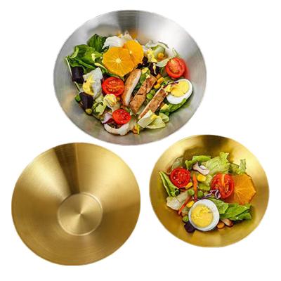 China Amazon Hotsale 18/8 Viable Kitchen Reusable Gold Stainless Steel Bowl Salad Noodle Soup Bowl Japanese Ramen Bowl for sale