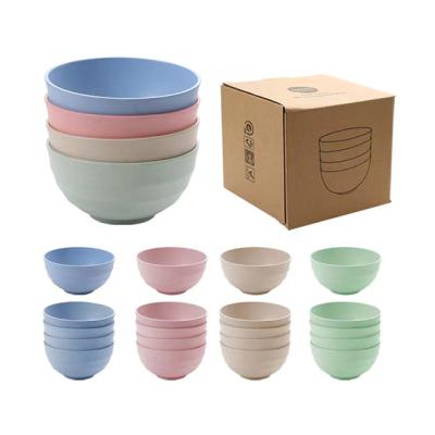 China Amazon Child Safe Hot Sale Biodegradable Microwave Wheat Straw Dinnerware Sets For Dessert Salad Rice Bowl Sets for sale