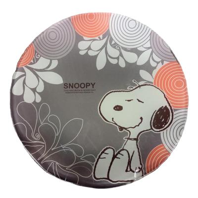 China Sustainable Round Shape Cartoon Design Tempered Glass Plate / Glass Dish for sale