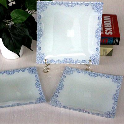 China Viable Wholesale Cheap Design Tempered Glass Square Dinner Dish For Sale for sale