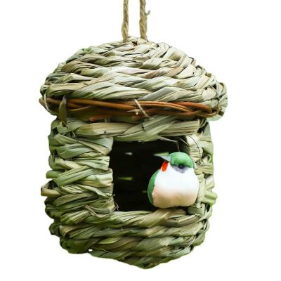 China Breathable Humming Bird Chambers For Outdoor Natural Grass Bird Hut Hanging Hand - Woven Hummingbird Nest for sale