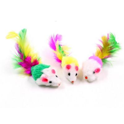 China Viable Cat Toys Assorted Catnip Cat Mouse Toys Feather Fur Mouse Variety Pack for sale