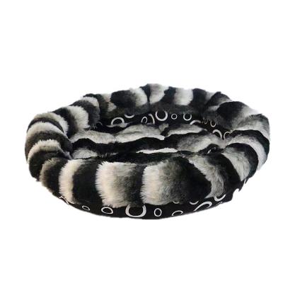 China Luxury Breathable Custom Shag Faux Fur Donut Cuddler Dog Bed Beds for Cat and Dog Pet with Mat for sale